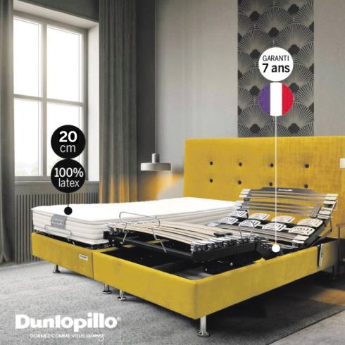 Ensemble relaxation Dunlopillo : sommier + matelas 160 x 200